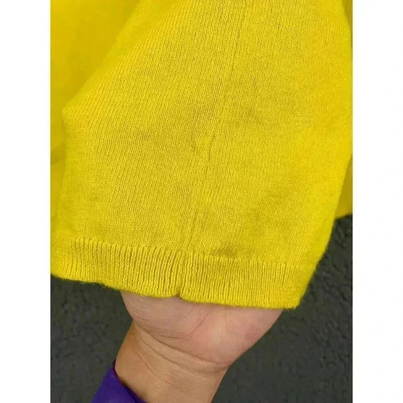 Ann Taylor Loft Yellow Top SMALL Petite Cotton Rayon Blend Women's - Picture 7 of 9